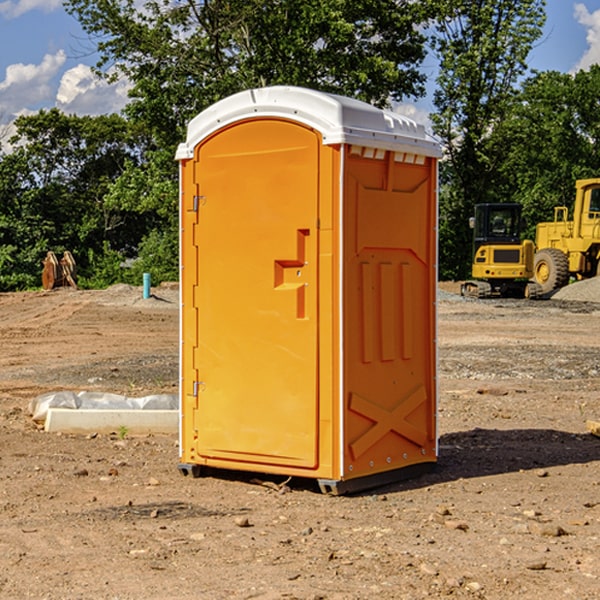 how often are the portable restrooms cleaned and serviced during a rental period in Lyman County SD